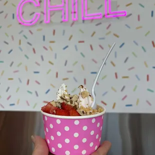 tart &amp; strawberry colada froyo