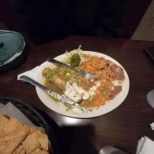 Flautas  Rice and beans