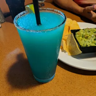 The frozen margarita you can add a flavor to, I picked the blue curcoa or whatever