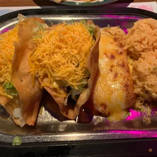 Combo #1, sub tostada with another taco