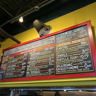 The menu