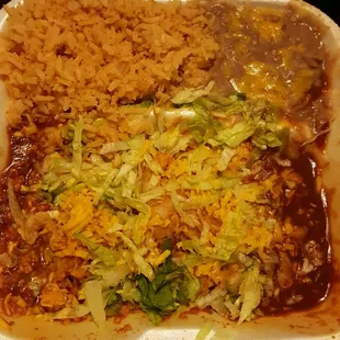 Nothing like a cold none melted cheese     enchiladas