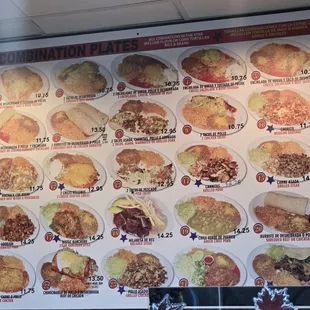 Menu as of July 2024