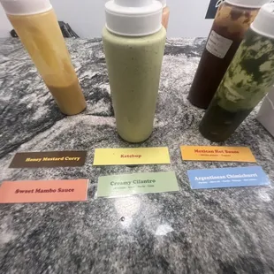These sauces are yummy! Fav: creamy cilantro