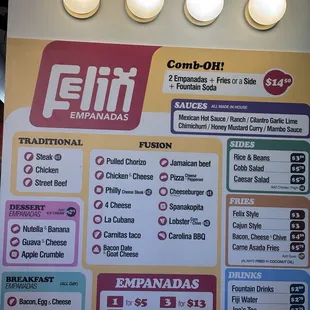 sushi and sashimi, menu