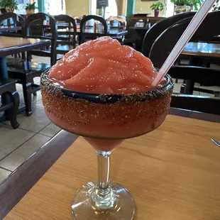Frozen Strawberry Margarita, made with wine.