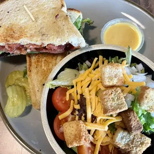 Avocado BLT and side salad