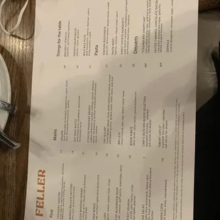 menu