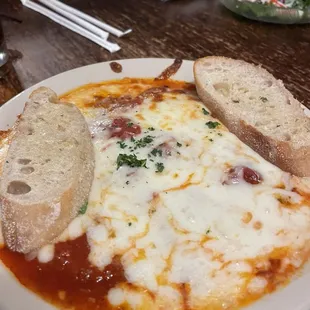 Manicotti. Hard to mess up, though the sauce was way too sweet.