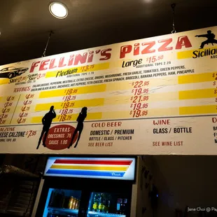 pizza, menu