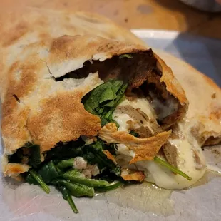 the inside of a pita