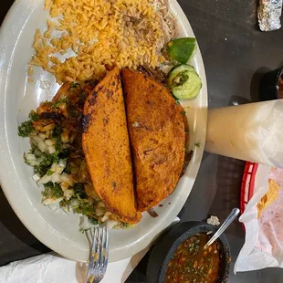 Birria Plate &amp; Horchata
