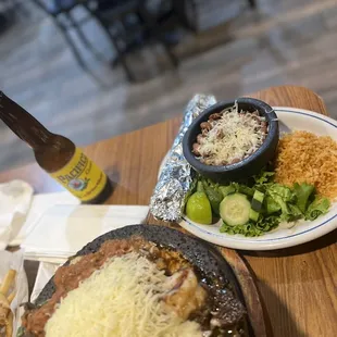 Molcajete with toppings
