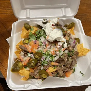 Carne asada nachos