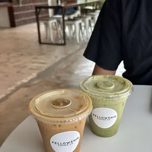 bourbon vanilla bean latte &amp; matcha latte