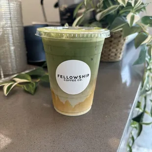 Dirty matcha latte