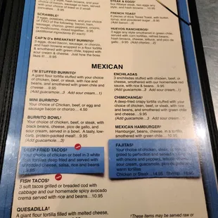 menu