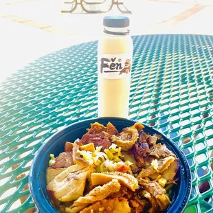 a plate of food on a table