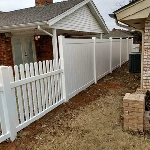 White vinyl fence