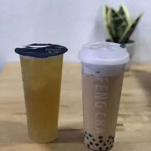 Jasmine green tea and Iced Milk Foam Tea