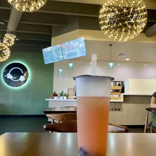 Summer melon boba tea