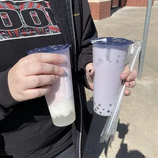 Pink is Yummy!! and not sure the name of the other ??