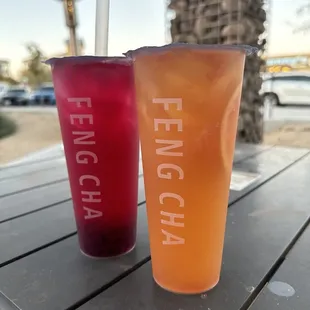 Bursting Dragonfruit Tea and Overflowing Grapefruit Tea