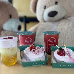 Limited edition strawberry foam cake