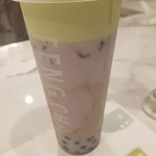 Black boba creamy delicious