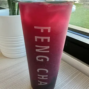 Bursting Dragonfruit with grass jelly (extra $0.65) - $6.50.