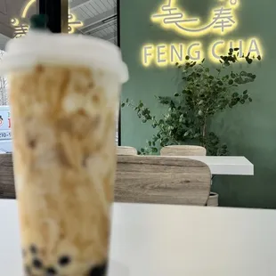 Crème brulee dirty boba