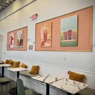 Plenty of tables for you to gather here.