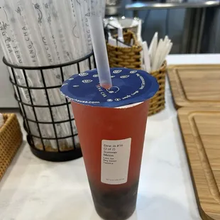 Melon boba tea