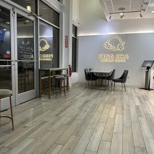 the entrance to the restaurant