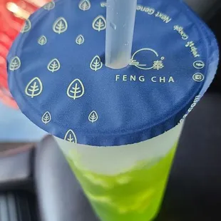 It was hot. Tall Cold Jasmine Apple Green tea.
