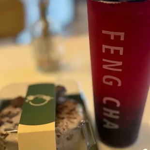 Bursting Dragonfruit* with Taro Chocolate Cake*