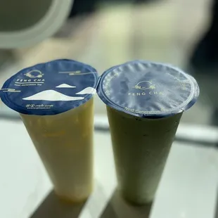 Iced Matcha Latte and mango