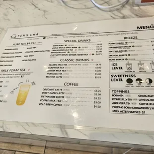 menu