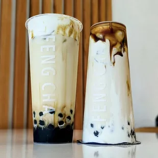 two drinks on a table