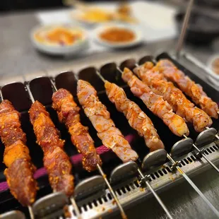 Lamb Kebabs and Chicken Thigh Kebabs