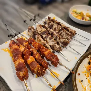 Lamb and Marinated Beef Kebabs