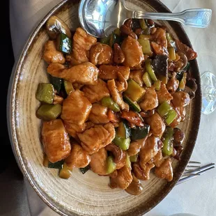 Cashew Chicken...the chicken was SO TENDER. A must try!