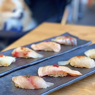 COVID OUTDOOR DINING: Omakase Nigiri, Part 1 | 8 pc - $42 (two sets shown)