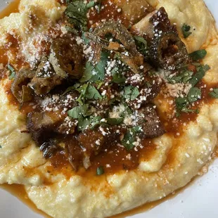 Pork belly and grits