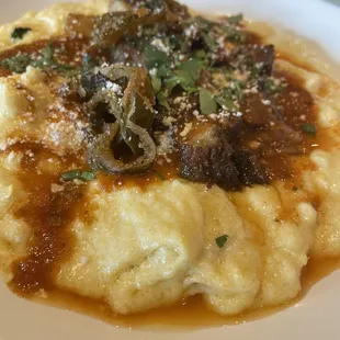 Pork belly and grits