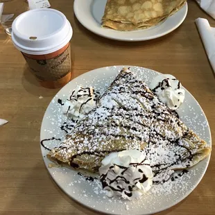 Gluten Free banana, strawberry, Nutella crepe
