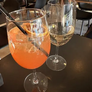two glasses of wine