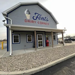 the front of the building