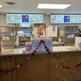 the counter and menus