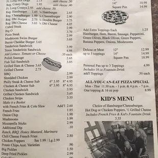 menu